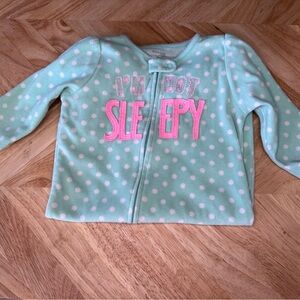 Simple Light Green Kids Pajama Top with Pink Text